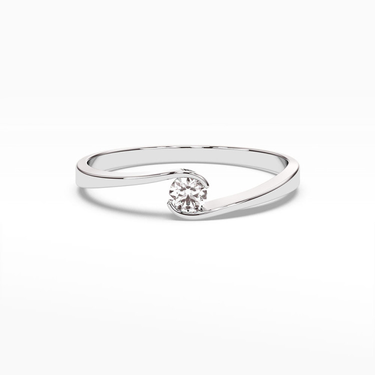 Pierścionek z białego złota z diamentem - próba 585 0,13CT PV-120B