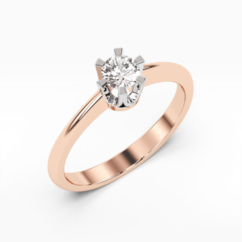 Pierścionek z różowego złota z diamentem - próba 585 0,40CT PV-125C