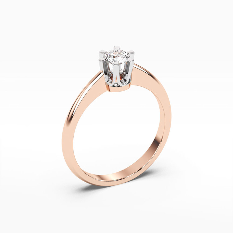 Pierścionek z różowego złota z diamentem - próba 585 0,40CT PV-125C