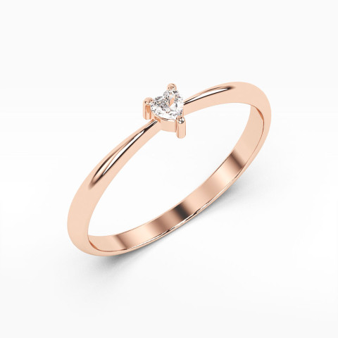Pierścionek z różowego złota z diamentem - próba 585 0,10CT PV-136C