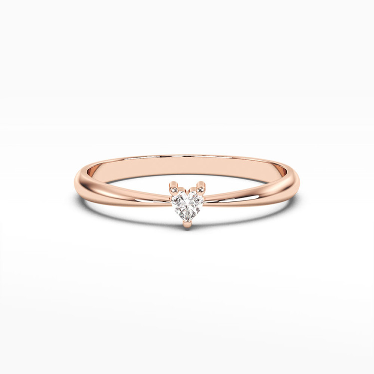 Pierścionek z różowego złota z diamentem - próba 585 0,10CT PV-136C