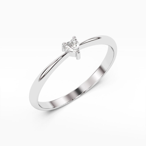 Pierścionek z białego złota z diamentem - próba 585 0,10CT PV-136B