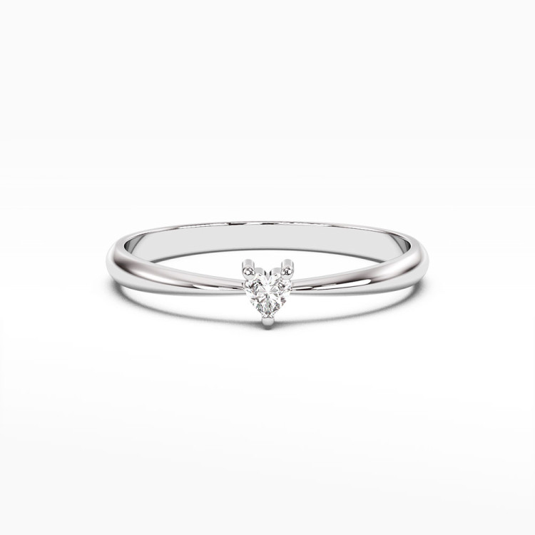 Pierścionek z białego złota z diamentem - próba 585 0,10CT PV-136B