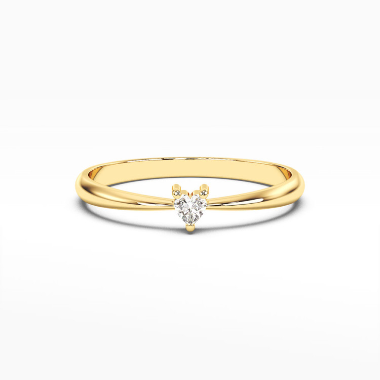 Pierścionek z żółtego złota z diamentem - próba 585 0,10CT PV-136A