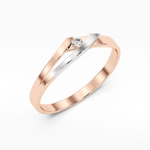 Pierścionek z żółtego złota z diamentem - próba 585 0,04CT PV-175C