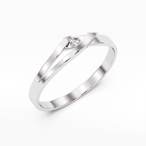 Pierścionek z różowego złota z diamentem - próba 585 0,04CT PV-175B