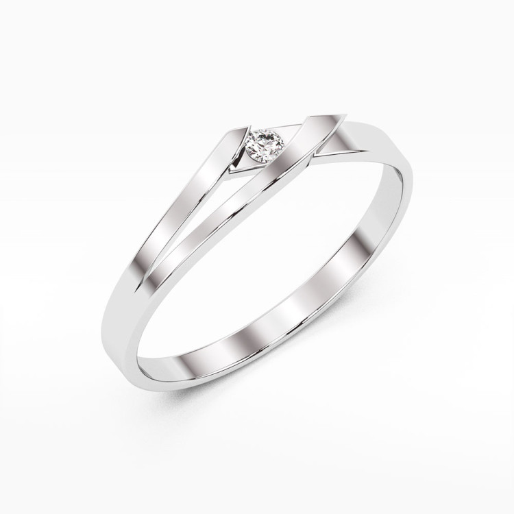 Pierścionek z różowego złota z diamentem - próba 585 0,04CT PV-175B