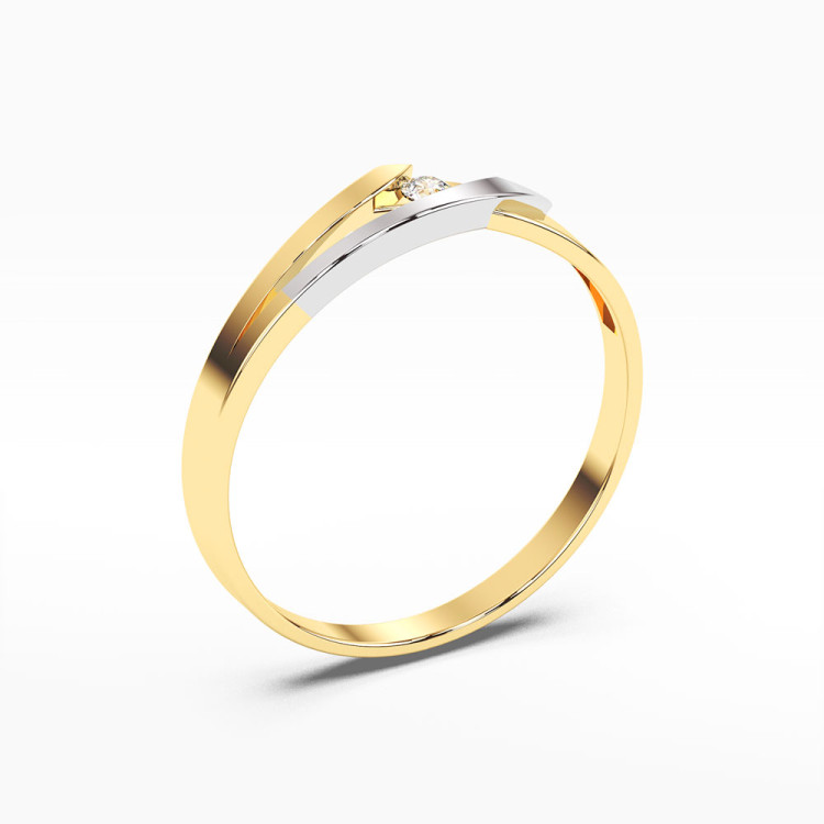Pierścionek z białego złota z diamentem - próba 585 0,04CT PV-175A