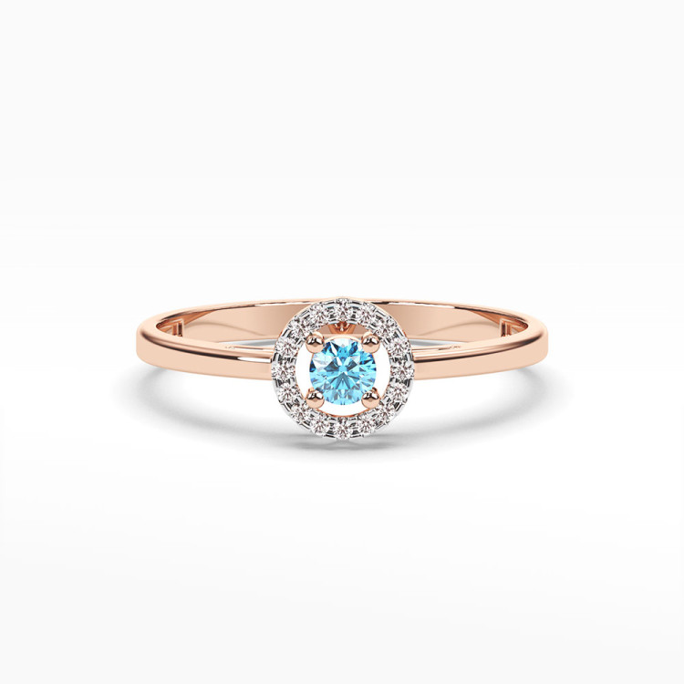 Pierścionek z różowego złota z topazem Swiss - próba 585 0,23CT PV-178CT