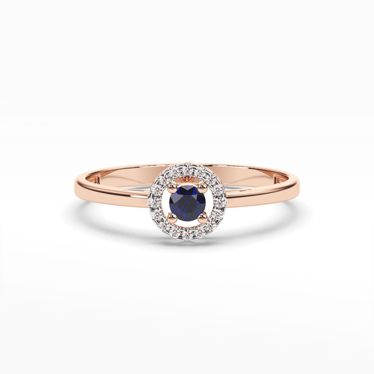 Pierścionek z różowego złota z szafirem - próba 585 0,23CT PV-178CS
