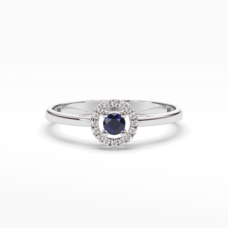 Pierścionek z białego złota z szafirem - próba 585 0,23CT PV-178BS