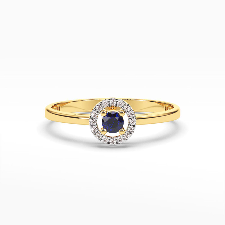 Pierścionek z żółtego złota z szafirem - próba 585 0,23CT PV-178AS