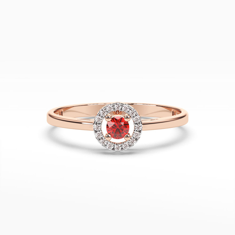 Pierścionek z różowego złota z rubinem - próba 585 0,23CT PV-178CR