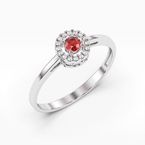Pierścionek z białego złota z rubinem - próba 585 0,23CT PV-178BR