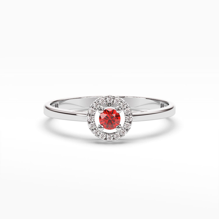 Pierścionek z białego złota z rubinem - próba 585 0,23CT PV-178BR