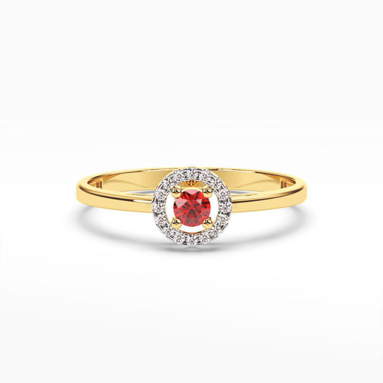 Pierścionek z żółtego złota z rubinem - próba 585 0,23CT PV-178AR