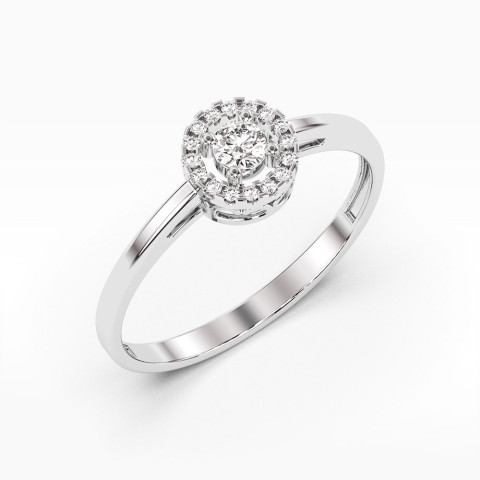 Pierścionek z białego złota z diamentami  - próba 585 0,20CT PV-178B