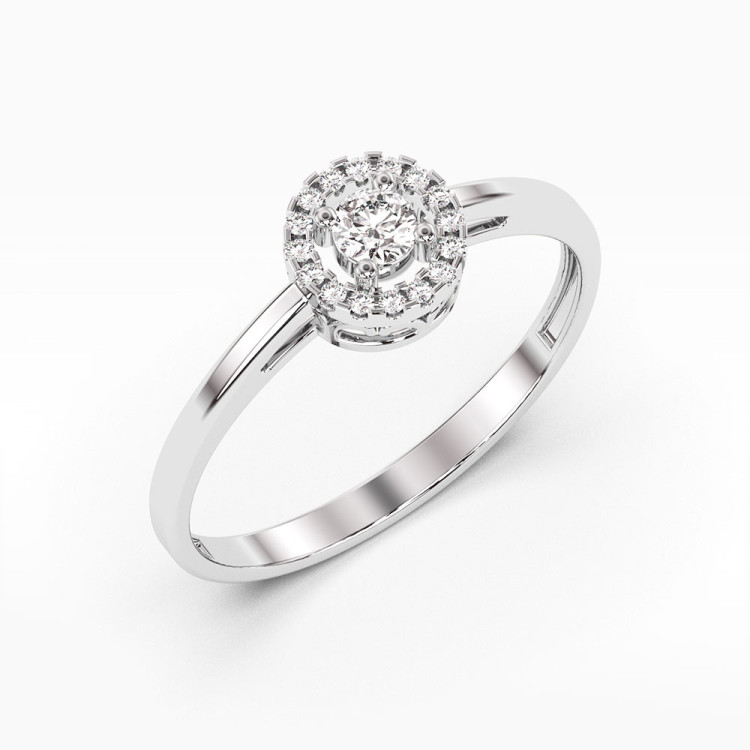Pierścionek z białego złota z diamentami  - próba 585 0,20CT PV-178B