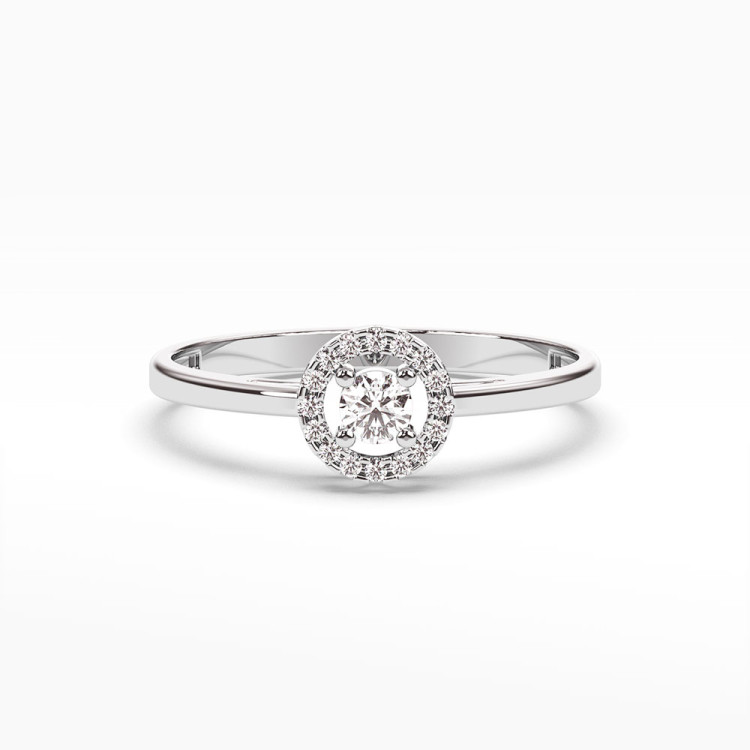 Pierścionek z białego złota z diamentami  - próba 585 0,20CT PV-178B