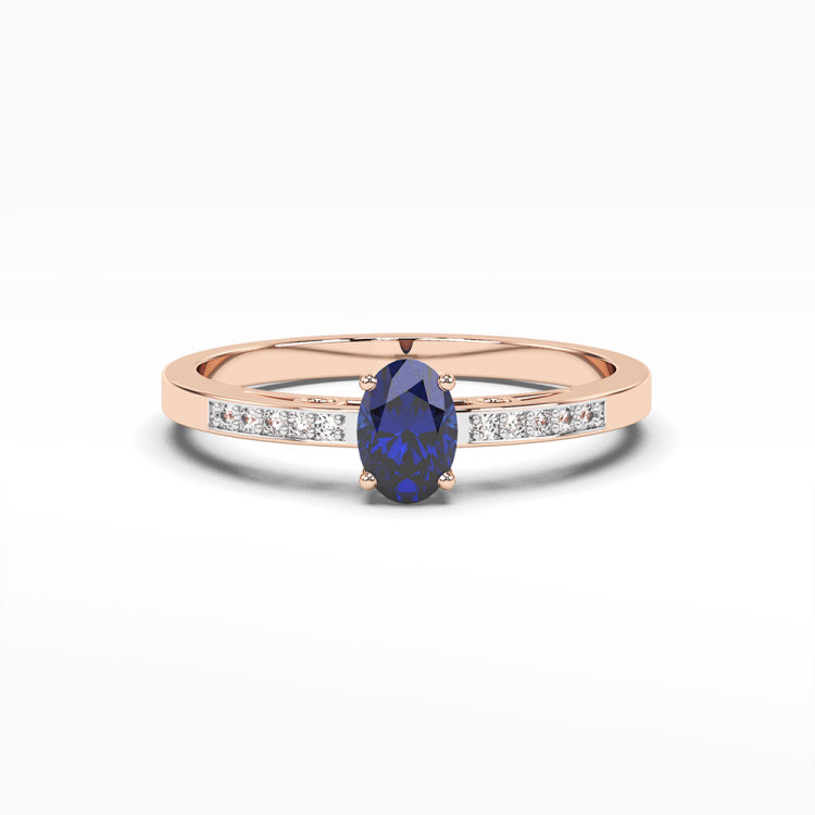 Pierścionek z różowego złota z szafirem - próba 585 0,75CT PV-179CS