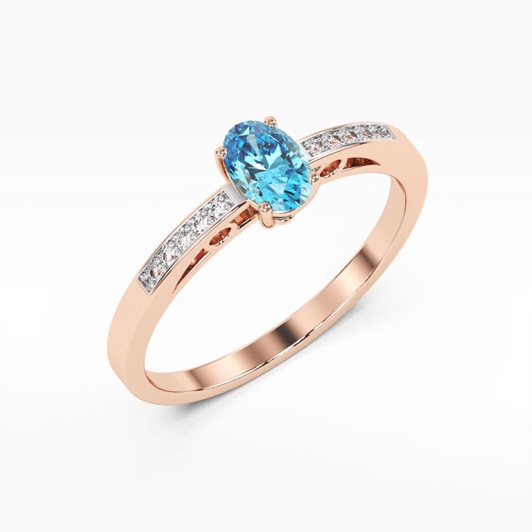 Pierścionek z różowego złota z topazem Swiss - próba 585 0,55CT PV-179CT