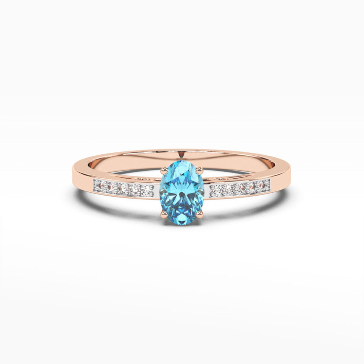 Pierścionek z różowego złota z topazem Swiss - próba 585 0,55CT PV-179CT