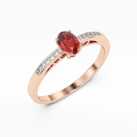 Pierścionek z różowego złota z rubinem - próba 585 0,65CT PV-179CR