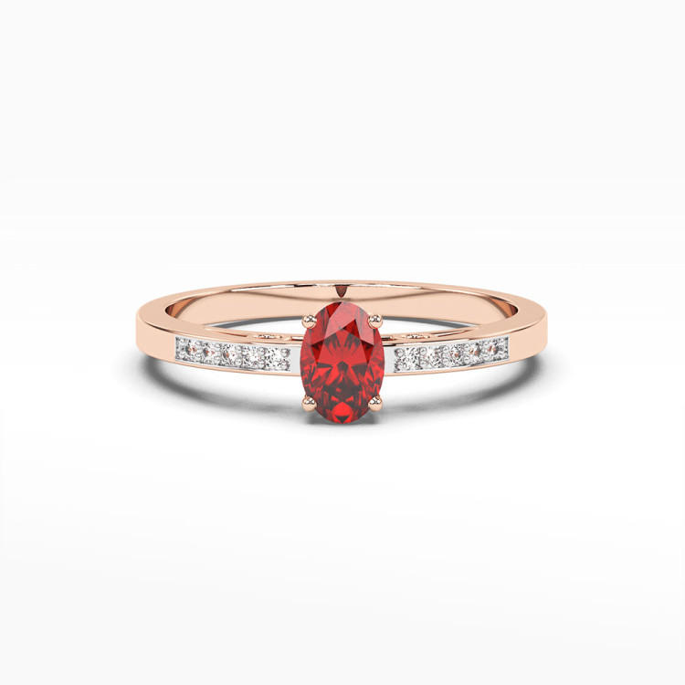 Pierścionek z różowego złota z rubinem - próba 585 0,65CT PV-179CR