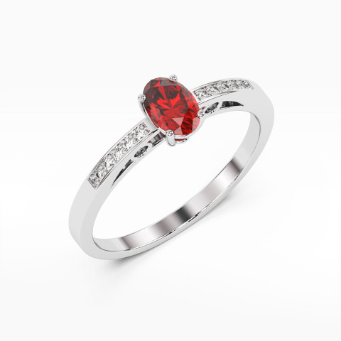 Pierścionek z białego złota z rubinem - próba 585 0,65CT PV-179BR