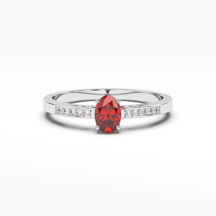 Pierścionek z białego złota z rubinem - próba 585 0,65CT PV-179BR