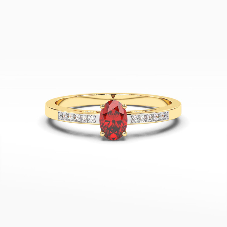 Pierścionek z żółtego złota z rubinem - próba 585 0,65CT PV-179AR