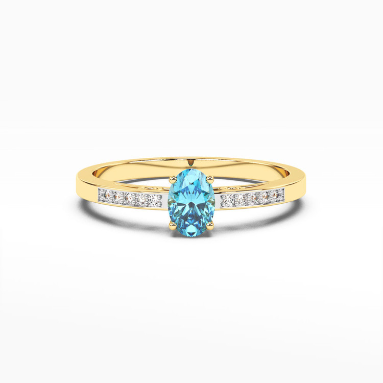 Pierścionek z żółtego złota z topazem Swiss - próba 585 0,55CT PV-179AT