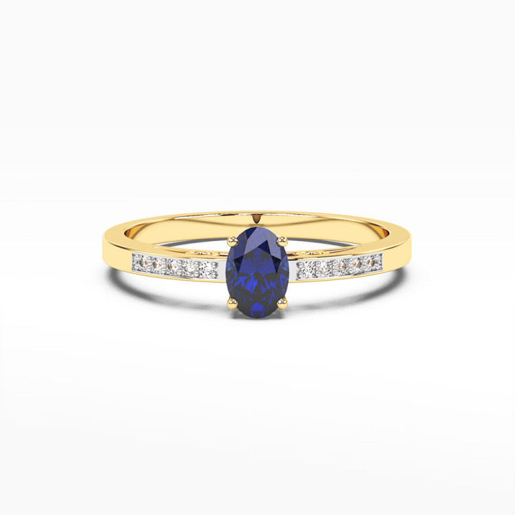 Pierścionek z żółtego złota z szafirem - próba 585 0,75CT PV-179AS