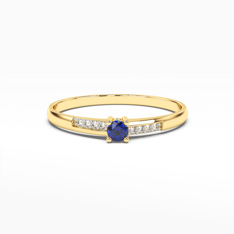 Pierścionek z żółtego złota z szafirem - próba 585 0,19CT PV-180AS