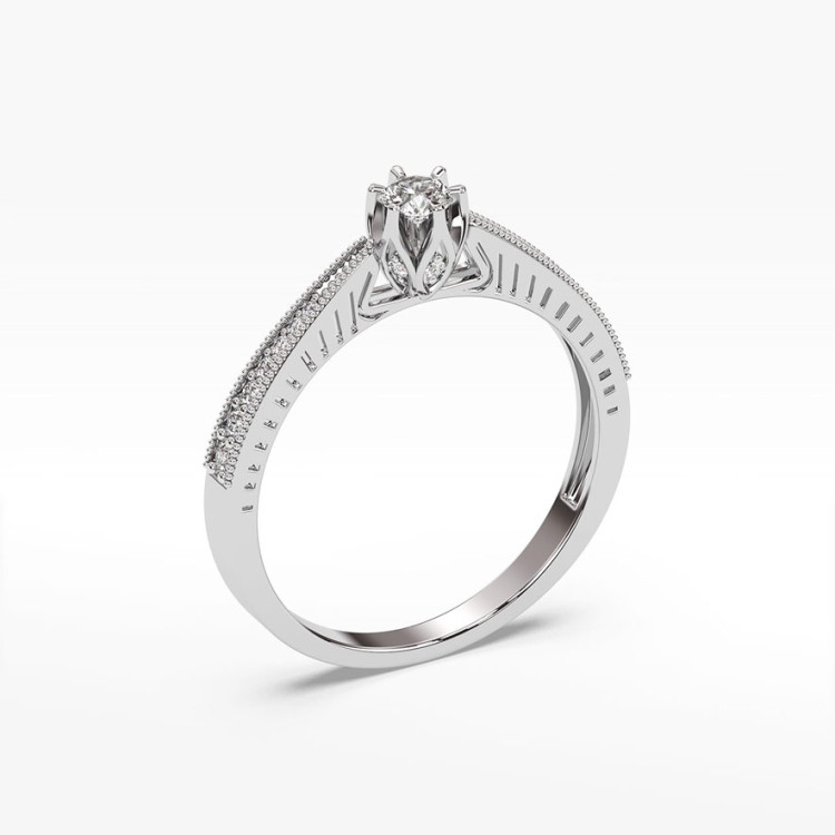Pierścionek z białego złota z diamentami  - próba 585 0,30CT PV-187B