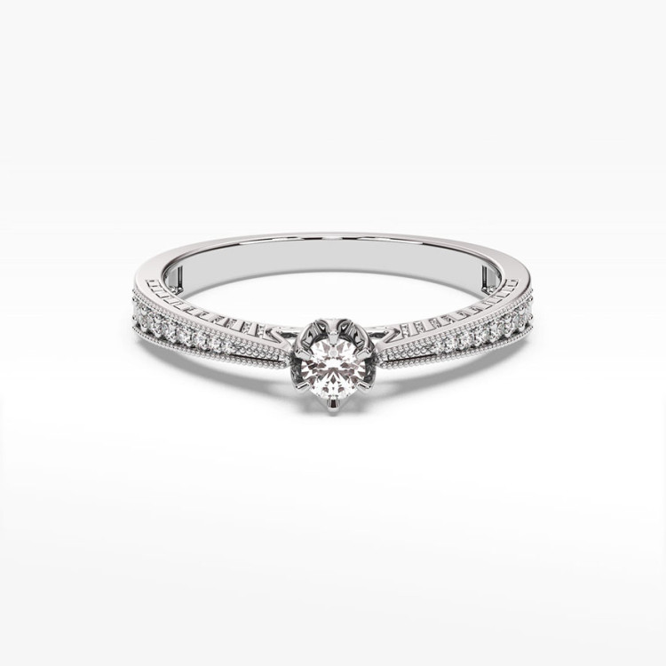 Pierścionek z białego złota z diamentami  - próba 585 0,30CT PV-187B