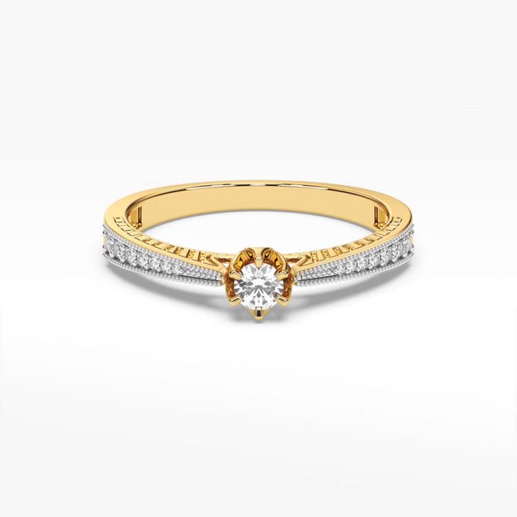 Pierścionek z żółtego złota z diamentami  - próba 585 0,30CT PV-187A