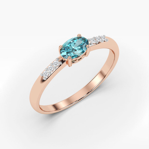 Pierścionek z różowego złota z topazem Swiss - próba 585 0,53CT PV-197CT