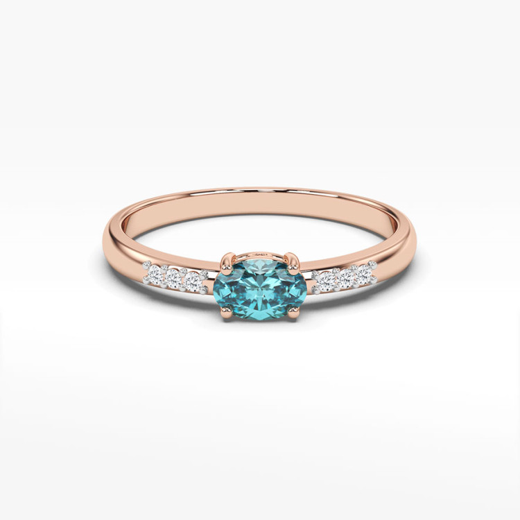 Pierścionek z różowego złota z topazem Swiss - próba 585 0,53CT PV-197CT