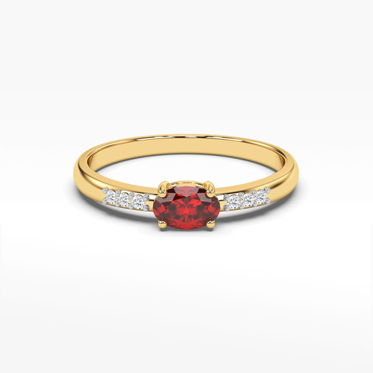 Pierścionek z żółtego złota z rubinem - próba 585 0,63CT PV-197AR