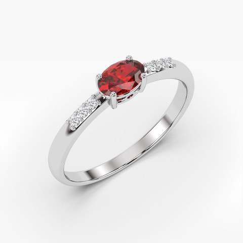 Pierścionek z białego złota z rubinem - próba 585 0,63CT PV-197BR