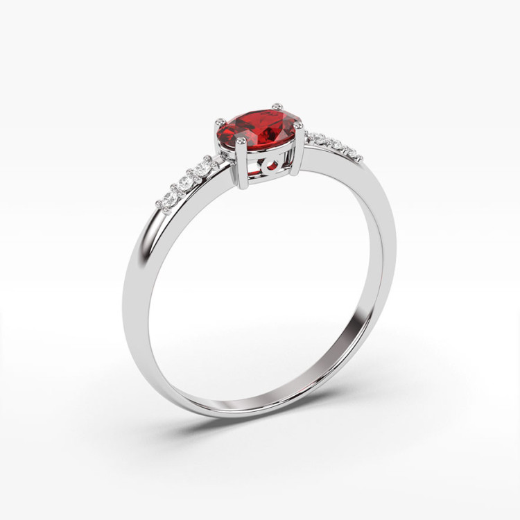 Pierścionek z białego złota z rubinem - próba 585 0,63CT PV-197BR