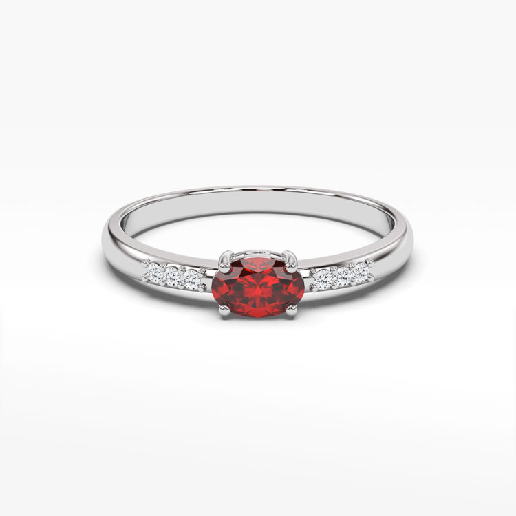 Pierścionek z białego złota z rubinem - próba 585 0,63CT PV-197BR