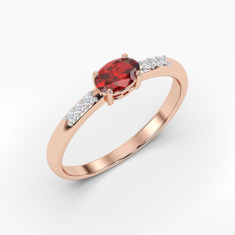 Pierścionek z różowego złota z rubinem - próba 585 0,63CT PV-197CR