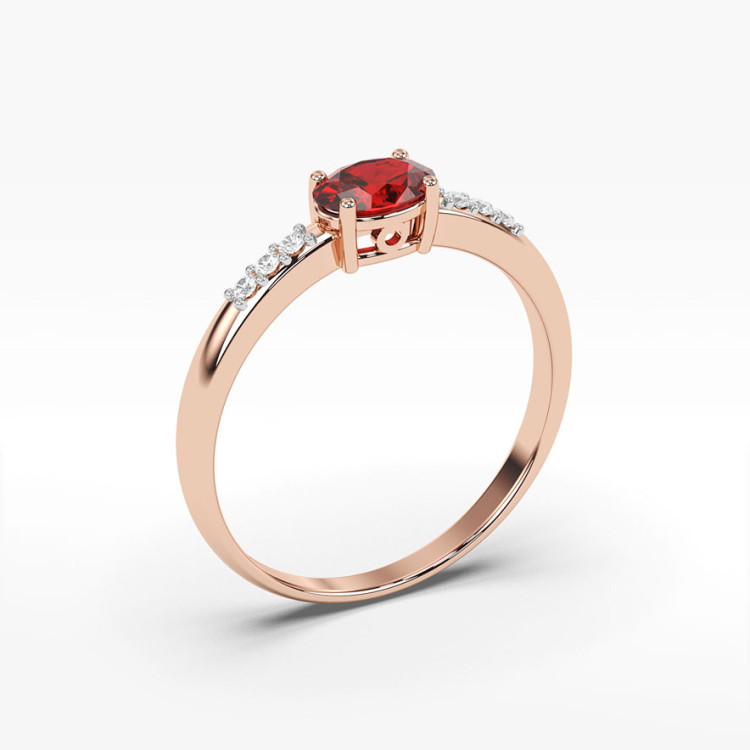 Pierścionek z różowego złota z rubinem - próba 585 0,63CT PV-197CR