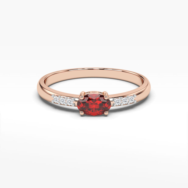 Pierścionek z różowego złota z rubinem - próba 585 0,63CT PV-197CR