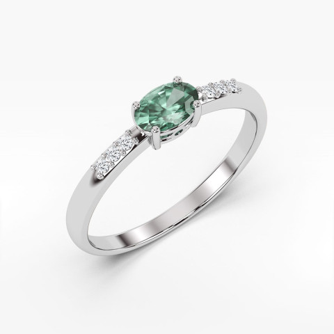 Pierścionek z białego złota ze szmaragdem - próba 585 0,43CT PV-197BSZ