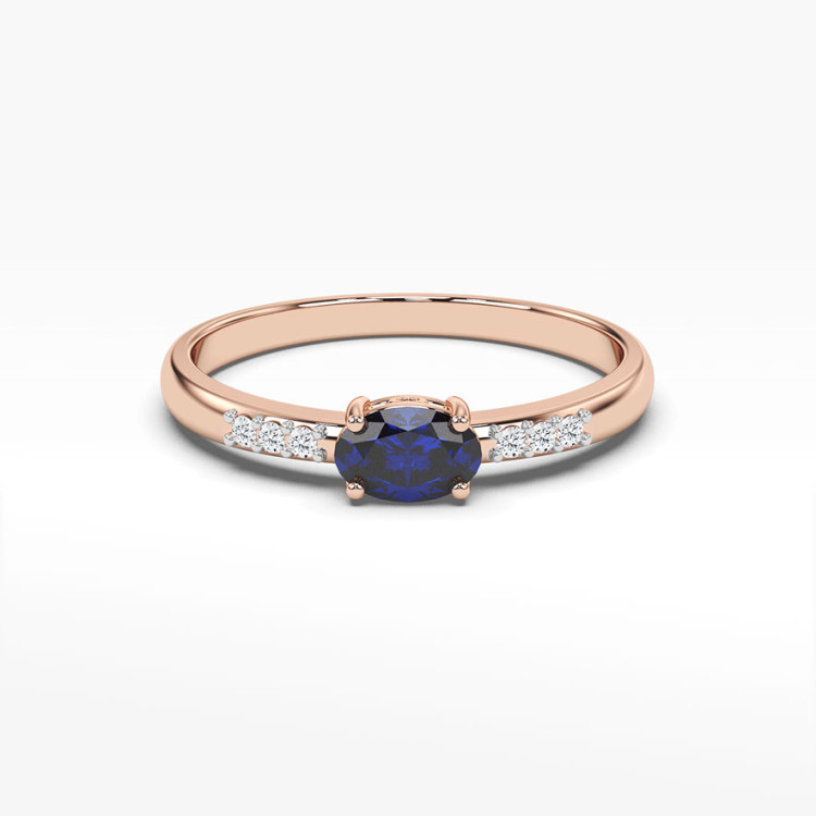 Pierścionek z różowego złota z szafirem - próba 585 0,73CT PV-197CS