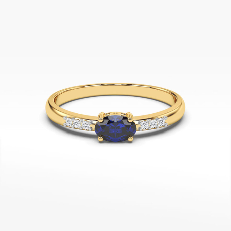 Pierścionek z żółtego złota z szafirem - próba 585 0,73CT PV-197AS