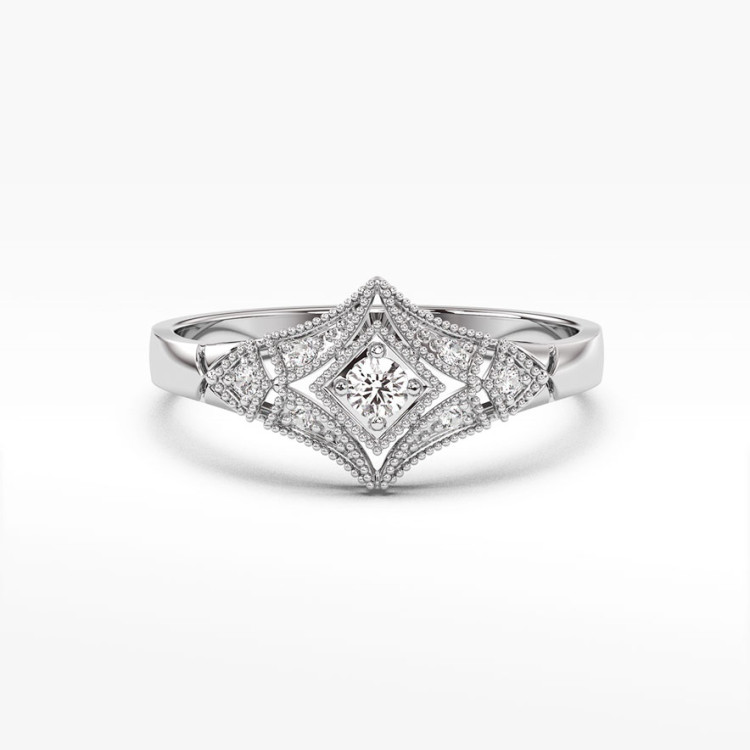 Pierścionek z białego złota z diamentami  - próba 585 0,19CT PV-216B